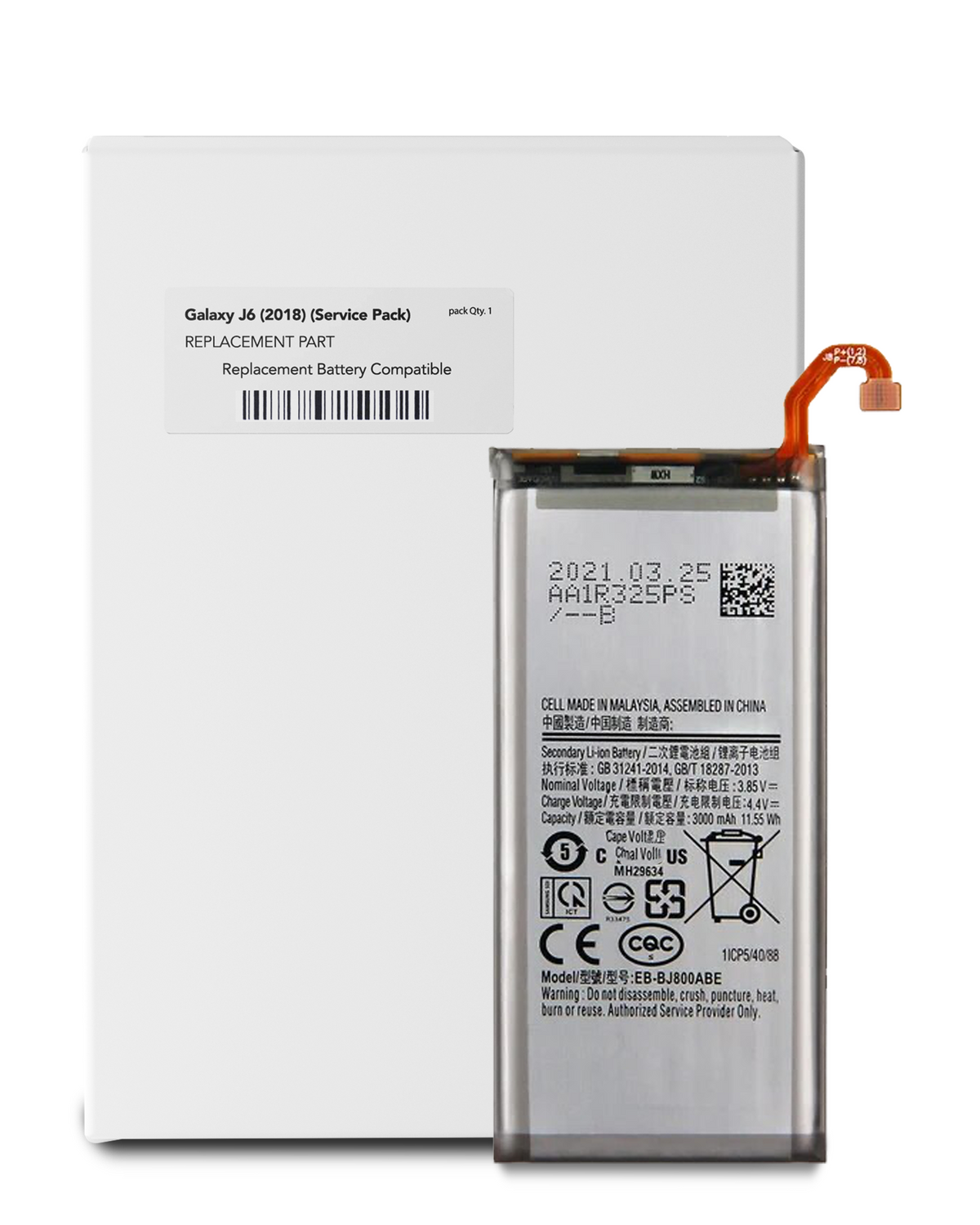 Replacement Battery For Samsung Galaxy J6 (J600 / 2018) (Service Pack)