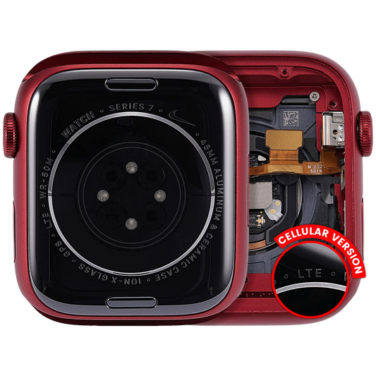 Housing Assembly Compatible For Watch Series 7 (45MM) (Used OEM Pull: Grade A) (Cellular Version) (Aluminum / Red)