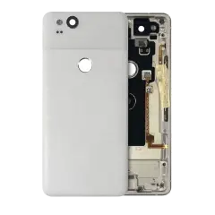 Back Housing W/ Small Components Pre-Installed For Google Pixel 2 (Genuine OEM) (Clearly White)