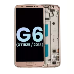 LCD Assembly With Frame For Motorola Moto G6 (XT1925 / 2018) (Genuine OEM) (Oyster Blush)