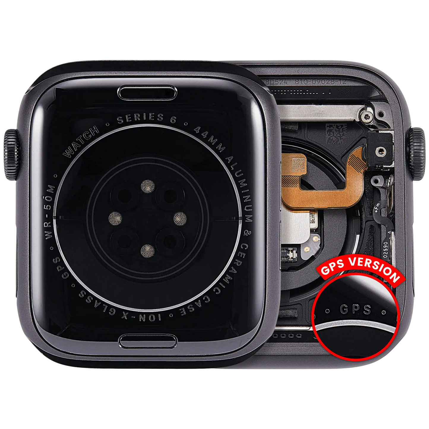 Housing Assembly Compatible For Watch Series 6 (44MM) (Used OEM Pull: Grade A) (GPS Version) (Aluminum / Space Black)