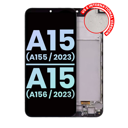 OLED Assembly With Frame For Samsung Galaxy A15 4G (A155 / 2023) / A15 5G (A156 / 2023) (US & International) (Service Pack) (All Colors)