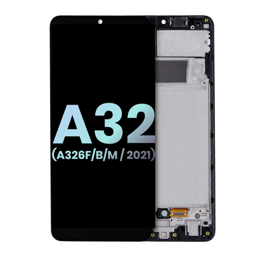 LCD Assembly With Frame For Samsung Galaxy A32 5G (A326F/B/M / 2021) (International Dual Sim Model) (Service Pack) (Awesome Black)
