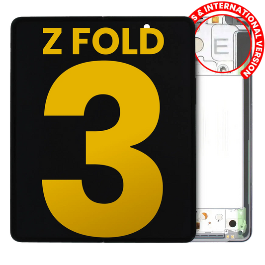 Inner OLED Assembly With Frame For Samsung Galaxy Z Fold 3 5G (US & International) (Refurbished) (Phantom Silver)