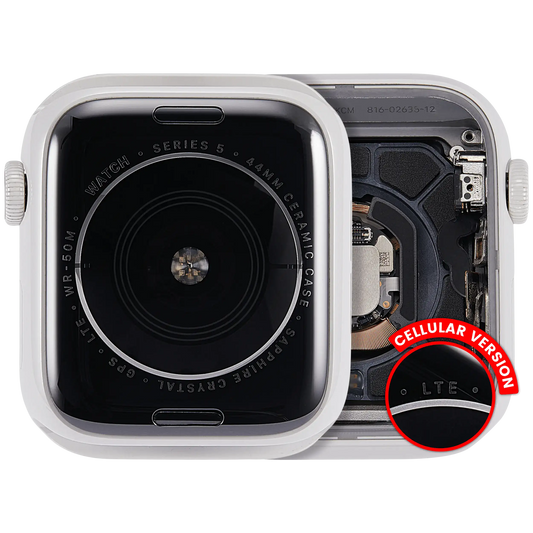 Housing Assembly Compatible For Watch Series 5 (44MM) (Used OEM Pull: Grade A) (Cellular Version) (Ceramic / White)