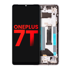 OLED Assembly With Frame For OnePlus 7T (Aftermarket Plus) (Frosted Silver)