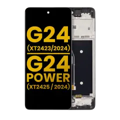 LCD Assembly With Frame For Motorola Moto G24 (XT2423 / 2024) / G24 Power (XT2425-1 / 2024) (Refurbished) (All Colors)