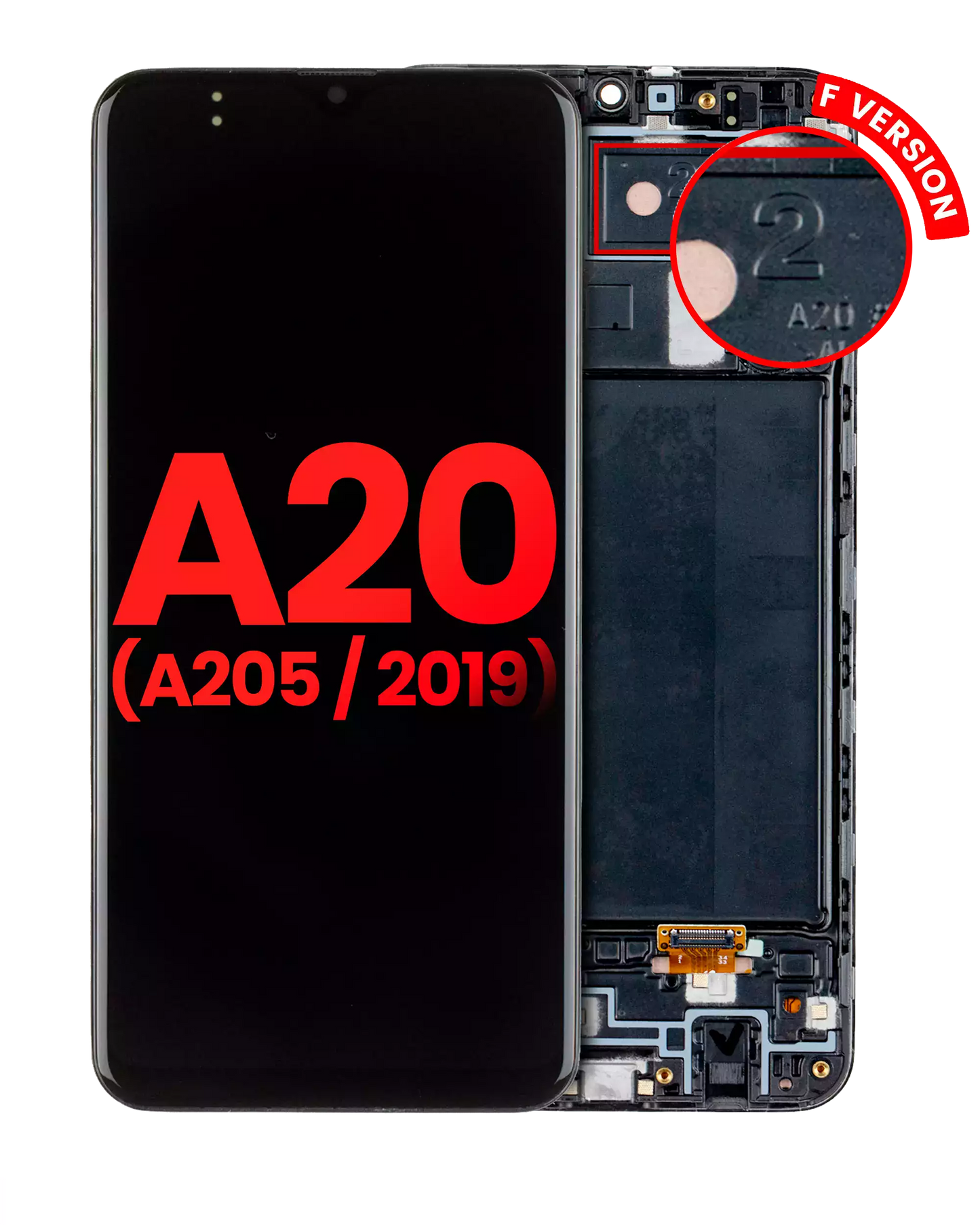 OLED Assembly With Frame For Samsung Galaxy A20 (A205 / 2019) (F Version) (Aftermarket Plus) (All Colors)