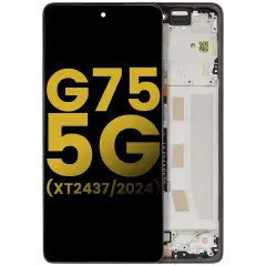 LCD Assembly With Frame For Motorola Moto G75 5G (XT2437 / 2024) (Refurbished) (Charcoal Gray)