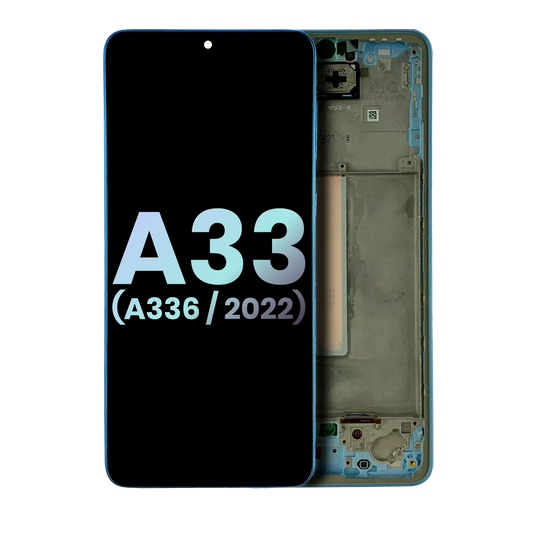 OLED Assembly With Frame For Samsung Galaxy A33 5G (A336 / 2022) (Service Pack) (Blue)