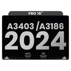 Complete LCD Display Assembly MacBook Pro 16" (A3403 / A3186 Late 2024) (Used OEM Pull: Grade A) (Space Black)