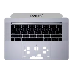 Top Case with Keyboard (ANSI US) For MacBook Pro 15" A1990 (2018-2019) (OEM New) (Silver)