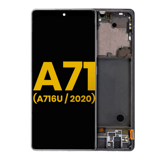 OLED Assembly With Frame For Samsung Galaxy A71 5G (A716U / 2020) (Refurbished) (Prism Cube Black)