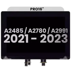 Complete LCD Display Assembly For MacBook Pro 16" A2485 (2021) Pro / Max / A2780 (2023) / A2991 (2023) (Used OEM Pull: Grade A) (Silver)