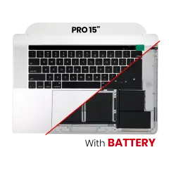 Top Case with Battery and Keyboard (ANSI US) For MacBook Pro 15" A1707 (2016-2017) (Used OEM Pull: Grade B/C) (Space Gray)
