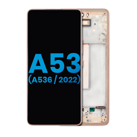 LCD Assembly With Frame For Samsung Galaxy A53 5G (A536 / 2022) (Without Finger Print Sensor) (Aftermarket: Incell) (Peach)