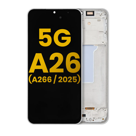 OLED Assembly With Frame For Samsung Galaxy A26 5G (A266 / 2025) (Refurbished) (White)