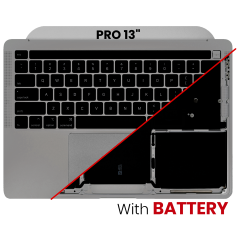 Top Case with Battery and Keyboard (ANSI US) For MacBook Pro 13" A2338 (2020) (Used OEM Pull: Grade A) (Space Gray)