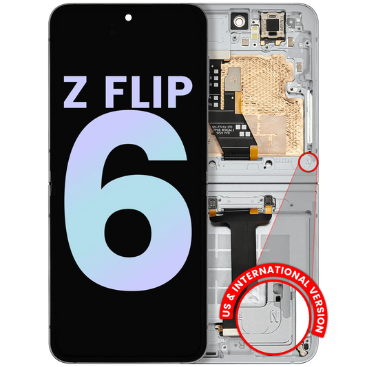 Inner OLED Assembly With Frame For Samsung Galaxy Z Flip 6 5G (US & International) (Service Pack) (White)