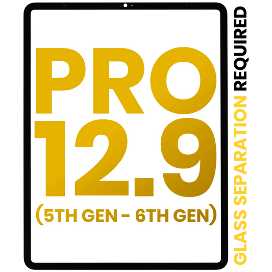 Front Glass For iPad Pro 12.9" 5th Gen (2021) / Pro 12.9" 6th Gen (2022) (Glass Separation Required) (Premium) (All Colors)