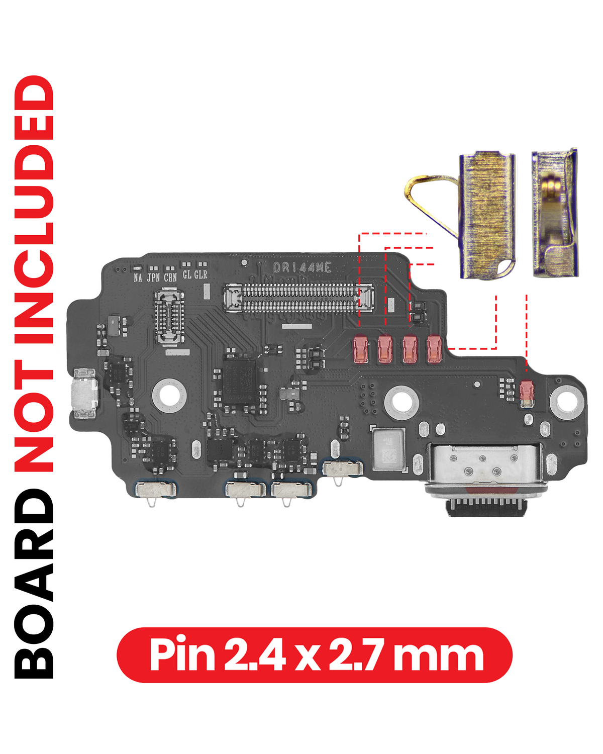 PCB Board Contact Pins For All Samsung Models (Width: 2.4mm / Length: 2.7mm) (100 Pack)