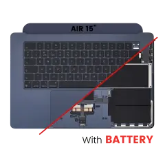 Top Case with Battery and Keyboard (ISO UK) For MacBook Air 15" A2941 (2023) (Midnight)