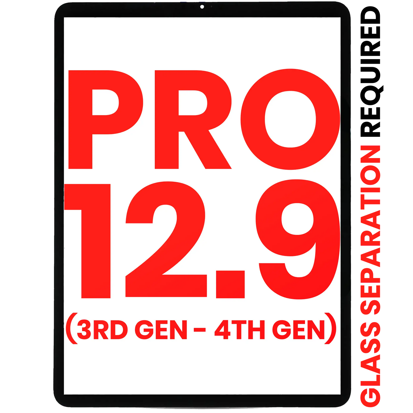 Digitizer For iPad Pro 12.9" 3rd Gen (2018) / 12.9" 4th Gen (2020) (Glass Separation Required) (Aftermarket Plus) (All Colors)