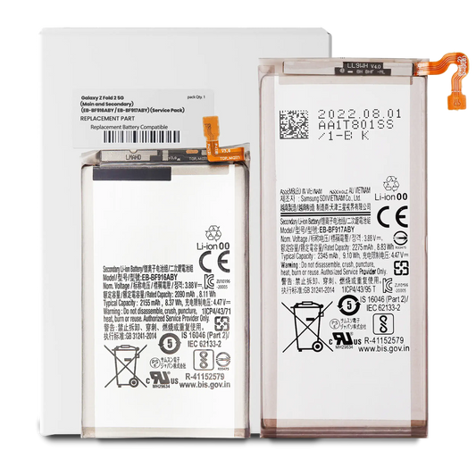 Replacement Battery (Main and Secondary) For Samsung Galaxy Z Fold 2 5G (EB-BF916ABY / EB-BF917ABY) (Service Pack)