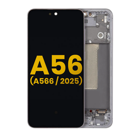 OLED Assembly With Frame For Samsung Galaxy A56 5G (A566 / 2025) (Refurbished) (Graphite)