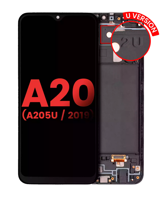 OLED Assembly With Frame For Samsung Galaxy A20 (A205U / 2019) (U Version) (Aftermarket Plus) (All Colors)