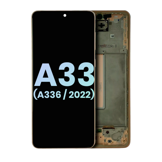 OLED Assembly With Frame For Samsung Galaxy A33 5G (A336 / 2022) (Service Pack) (Peach)