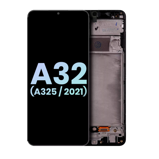 LCD Assembly With Frame For Samsung Galaxy A32 4G (A325 / 2021) (Service Pack) (Awesome Black)