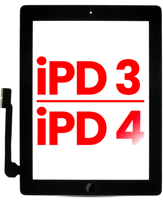 Digitizer For iPad 3 / iPad 4 (Home Button Pre-Installed For iPad 4) (Aftermarket Plus) (Black)