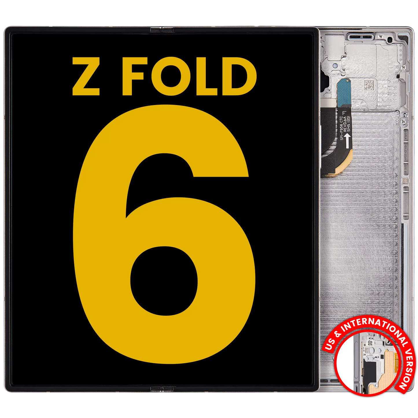 Inner OLED Assembly With Frame For Samsung Galaxy Z Fold 6 5G (US & International) (Refurbished) (Silver Shadow)