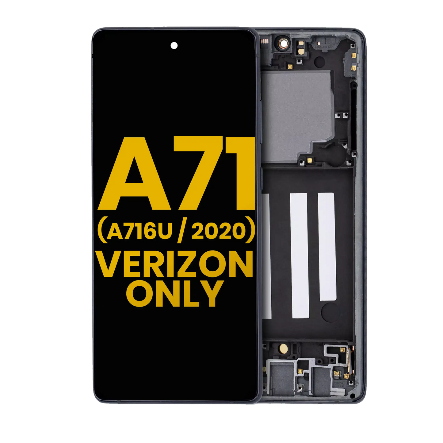 OLED Assembly With Frame For Samsung Galaxy A716V (A716V / 2020) (Verizon 5G UW Frame Only) (Refurbished) (Prism Cube Black)