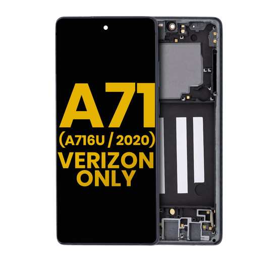 OLED Assembly With Frame For Samsung Galaxy A716V (A716V / 2020) (Verizon 5G UW Frame Only) (Refurbished) (Prism Cube Black)