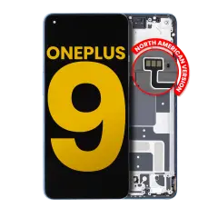 OLED Assembly With Frame For OnePlus 9 (US Version) (Refurbished) (Arctic Sky)