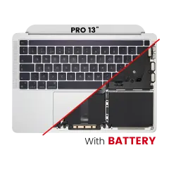 Top Case with Battery and Keyboard (ISO UK) For MacBook Pro 13" A2338 (2020) (Silver)