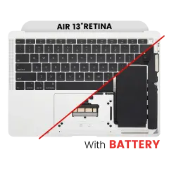 Top Case with Battery and Keyboard (ANSI US) For MacBook Air 13" A1932 (2018-2019) (OEM New) (Silver)