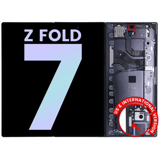 Inner OLED Assembly With Frame For Samsung Galaxy Z Fold 7 5G (US & International) (Service Pack) (Jet Black)