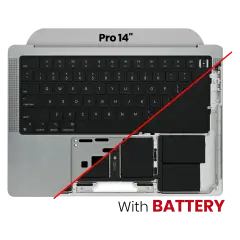 Top Case Assembly With Battery And Keyboard For MacBook Pro 14" A2442 (2021) Pro / Max / Pro 14" A2779 (2023) (US Keyboard) (Used OEM Pull: Grade B/C) (Space Gray)