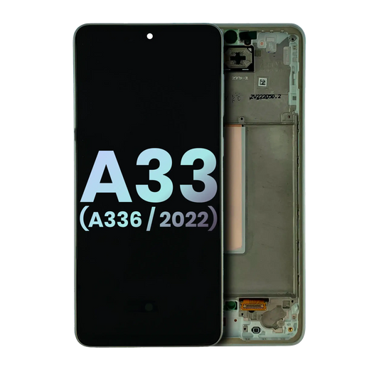 OLED Assembly With Frame For Samsung Galaxy A33 5G (A336 / 2022) (Service Pack) (Awesome White)