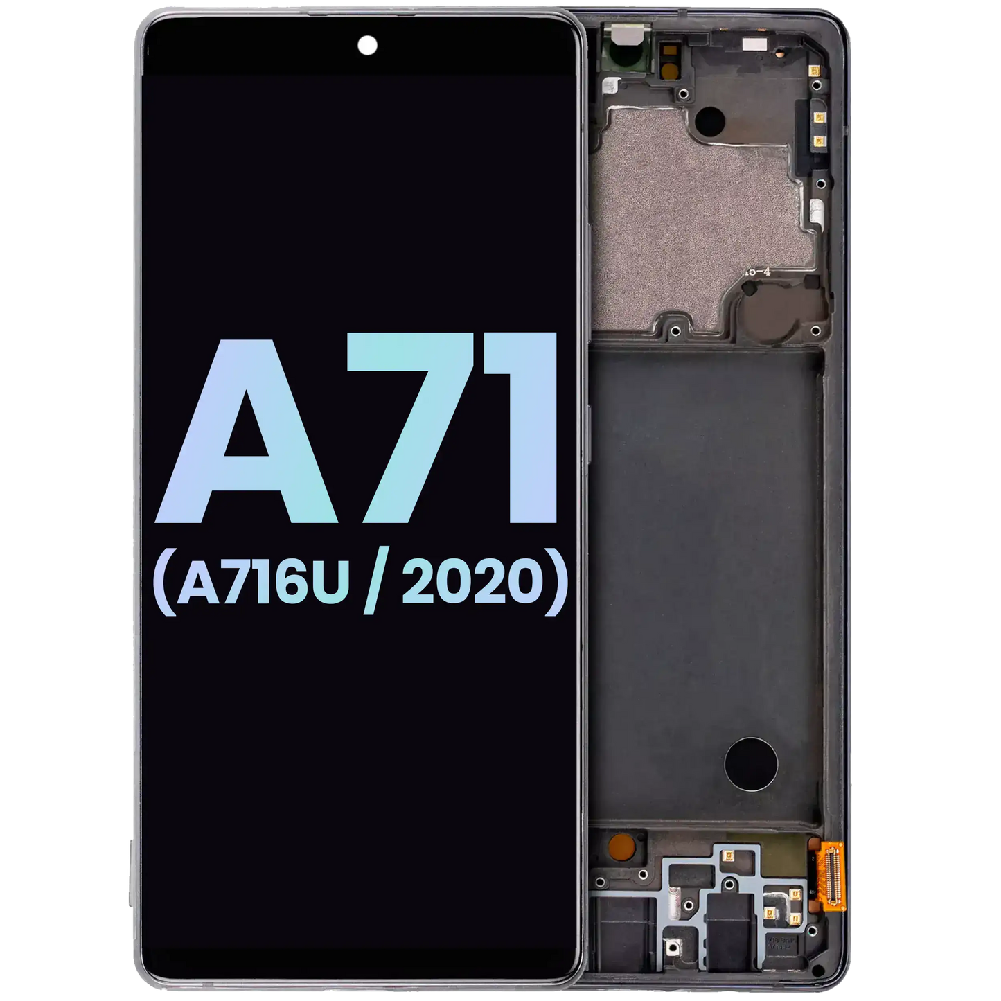OLED Assembly With Frame For Samsung Galaxy A71 5G (A716U / 2020) (Service Pack) (Prism Cube Black)