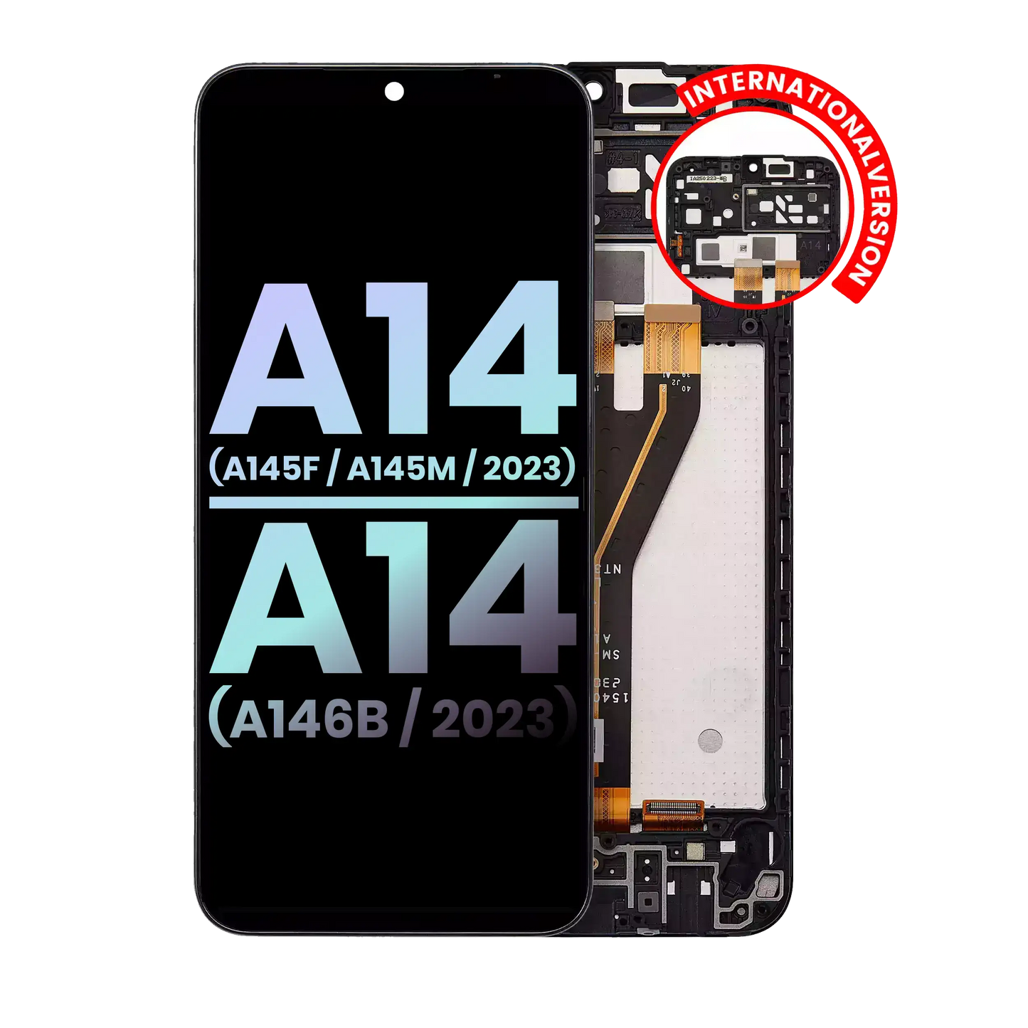 LCD Assembly With Frame For Samsung Galaxy A14 4G (A145F / A145M / 2023) / A14 5G (A146B / 2023) (International Version) (Service Pack) (All Colors)
