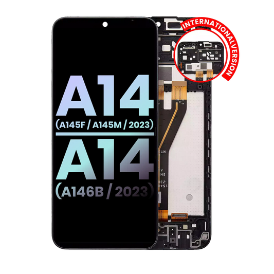 LCD Assembly With Frame For Samsung Galaxy A14 4G (A145F / A145M / 2023) / A14 5G (A146B / 2023) (International Version) (Service Pack) (All Colors)