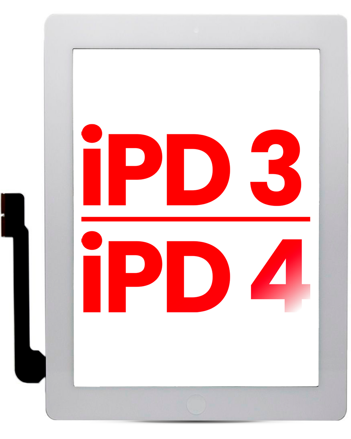Digitizer For iPad 3 / iPad 4 (Home Button Pre-Installed For iPad 3) (Aftermarket Plus) (White)