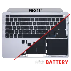 Top Case with Battery and Keyboard (ANSI US) For MacBook Pro 13" A2338 (2020) (Genuine OEM) (Silver)