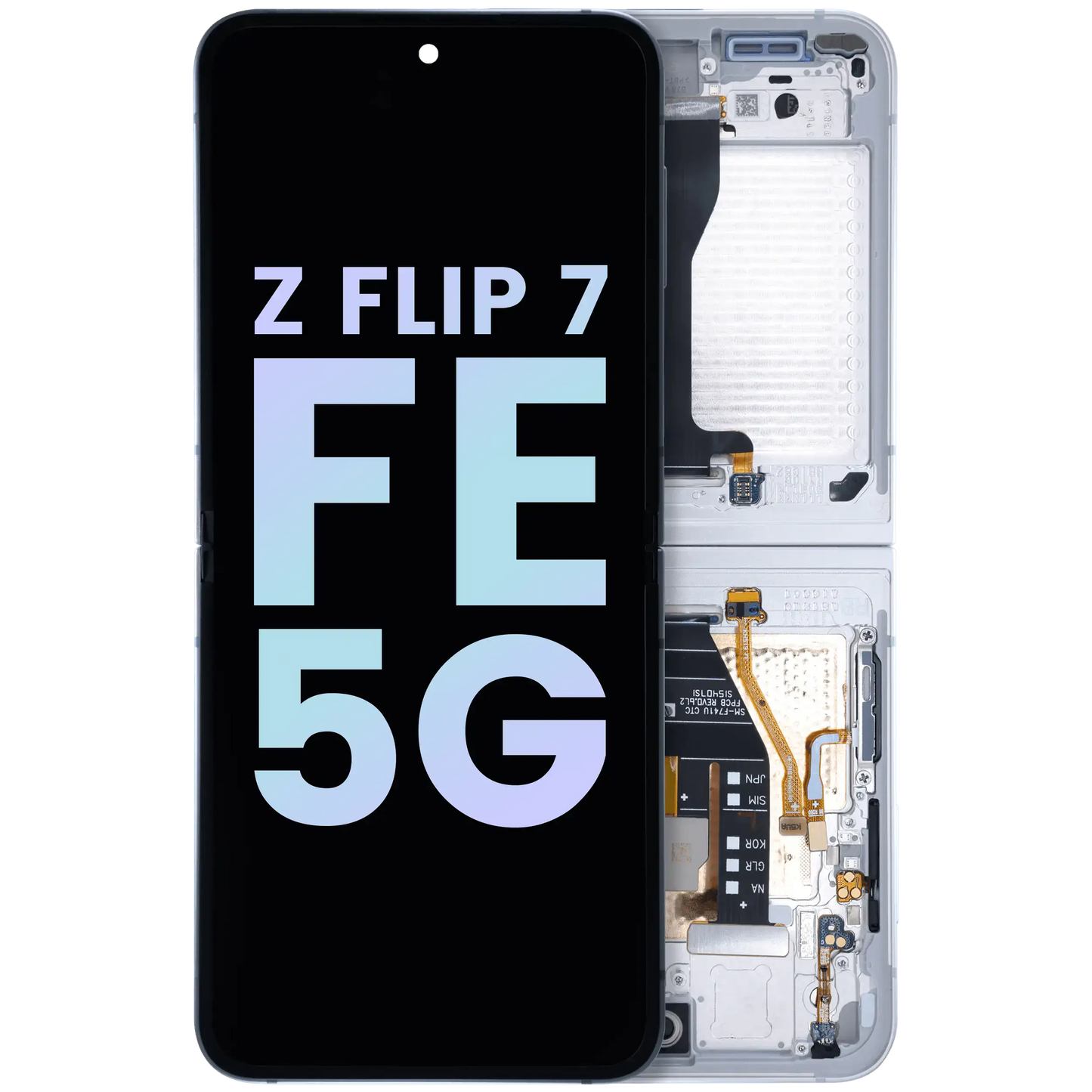 Inner OLED Assembly With Frame For Samsung Galaxy Z Flip 7 FE 5G (Service Pack) (White)