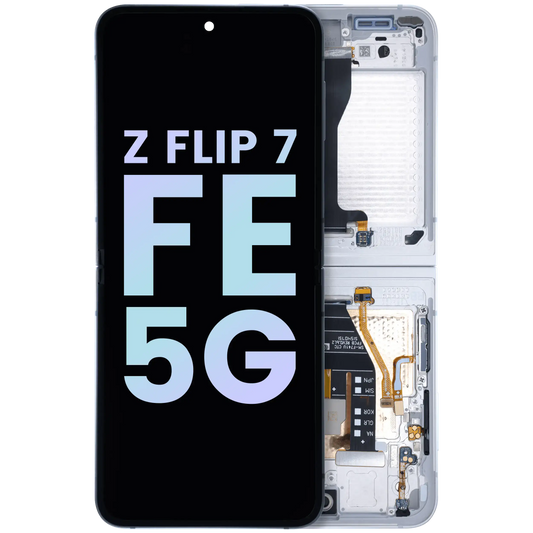 Inner OLED Assembly With Frame For Samsung Galaxy Z Flip 7 FE 5G (Service Pack) (White)