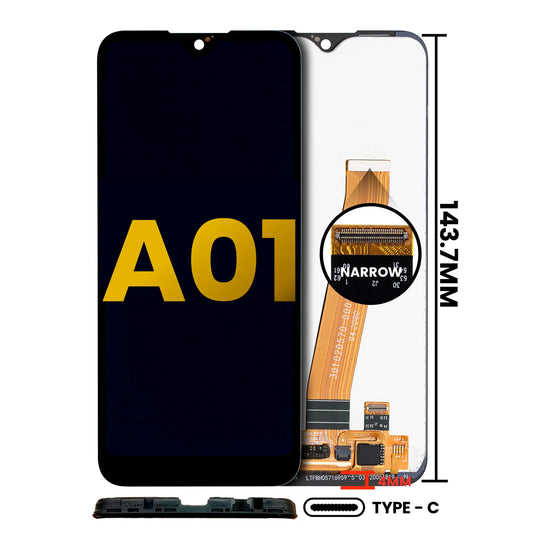 LCD Assembly Without Frame For Samsung Galaxy A01 (US Model) (TYPE-C Frame) (Refurbished) (All Colors)